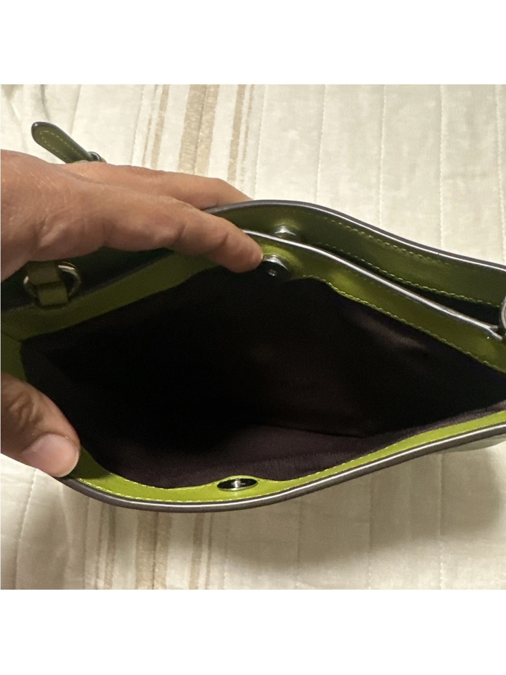 Coach Olive Leather Hobo Shoulder Bag - Picture 7 of 8